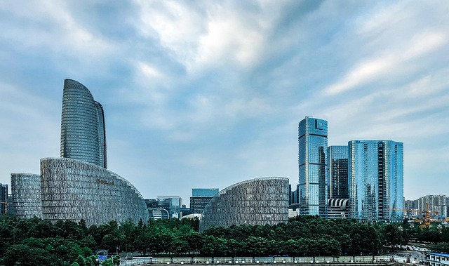 成都天府国际金融中心, 国际金融中心, building, cloud, 结构, 自然, 城市, 天空, 塔, 云, 现代, 亚洲